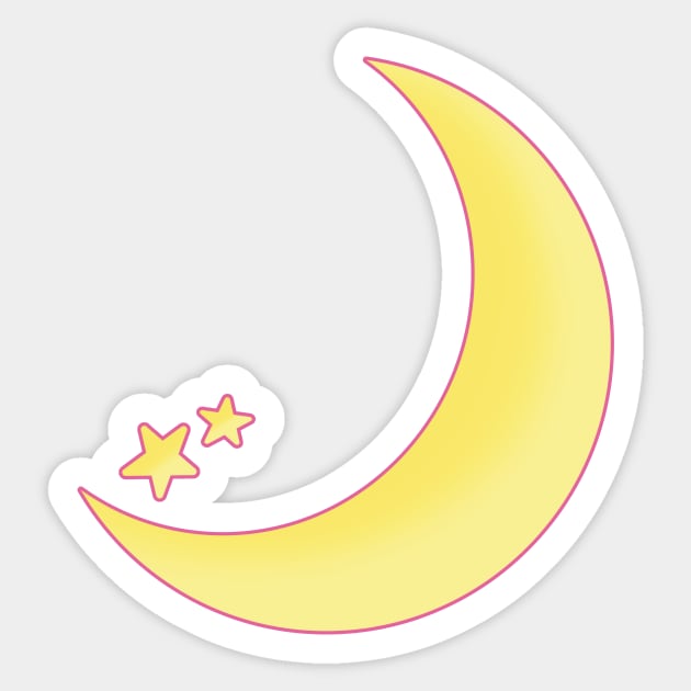 Crescent Moon and Stars Sticker by Tallulah-Malibu